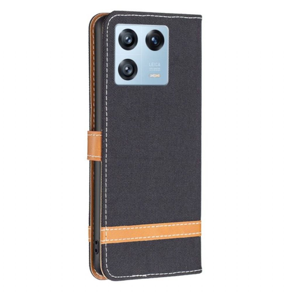 Leren Hoesje voor Xiaomi 13 Pro Met Ketting Band Van Stof En Leereffect