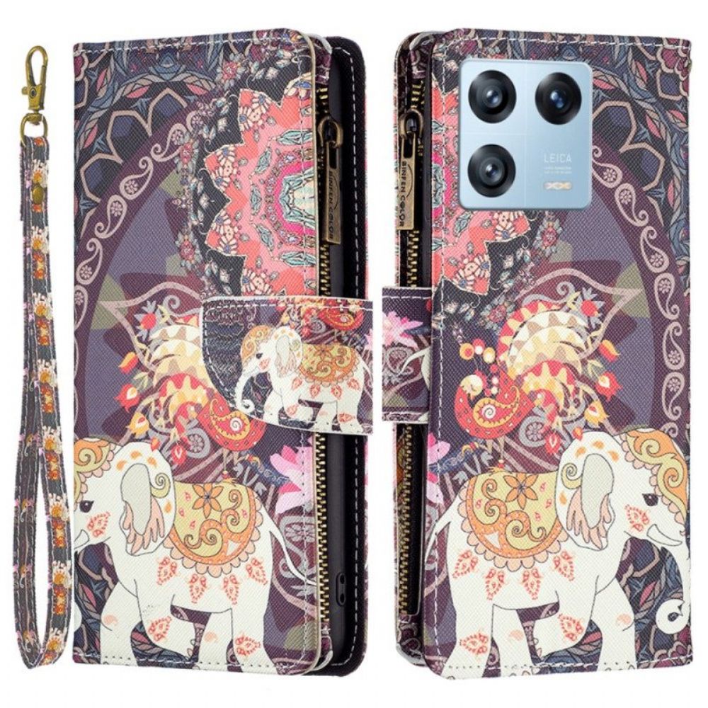 Leren Hoesje voor Xiaomi 13 Pro Olifantenzak Met Ritssluiting