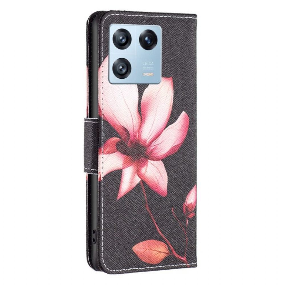 Leren Hoesje voor Xiaomi 13 Pro Roze Bloem