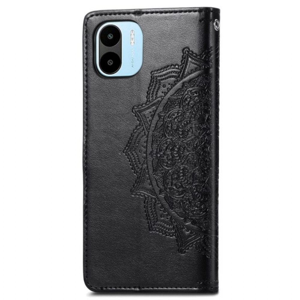 Leren Hoesje voor Xiaomi Redmi A1 Mandala Zon Met Lanyard