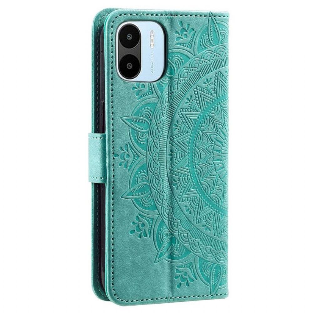 Leren Hoesje voor Xiaomi Redmi A1 Zon Mandala