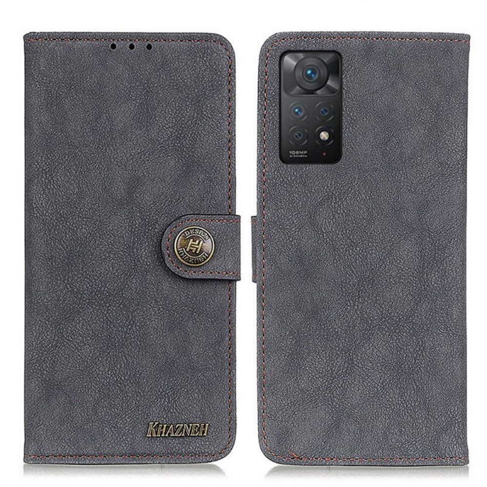 Leren Hoesje voor Xiaomi Redmi Note 11 Pro / 11 Pro 5G Khazneh Retro Split Kunstleer