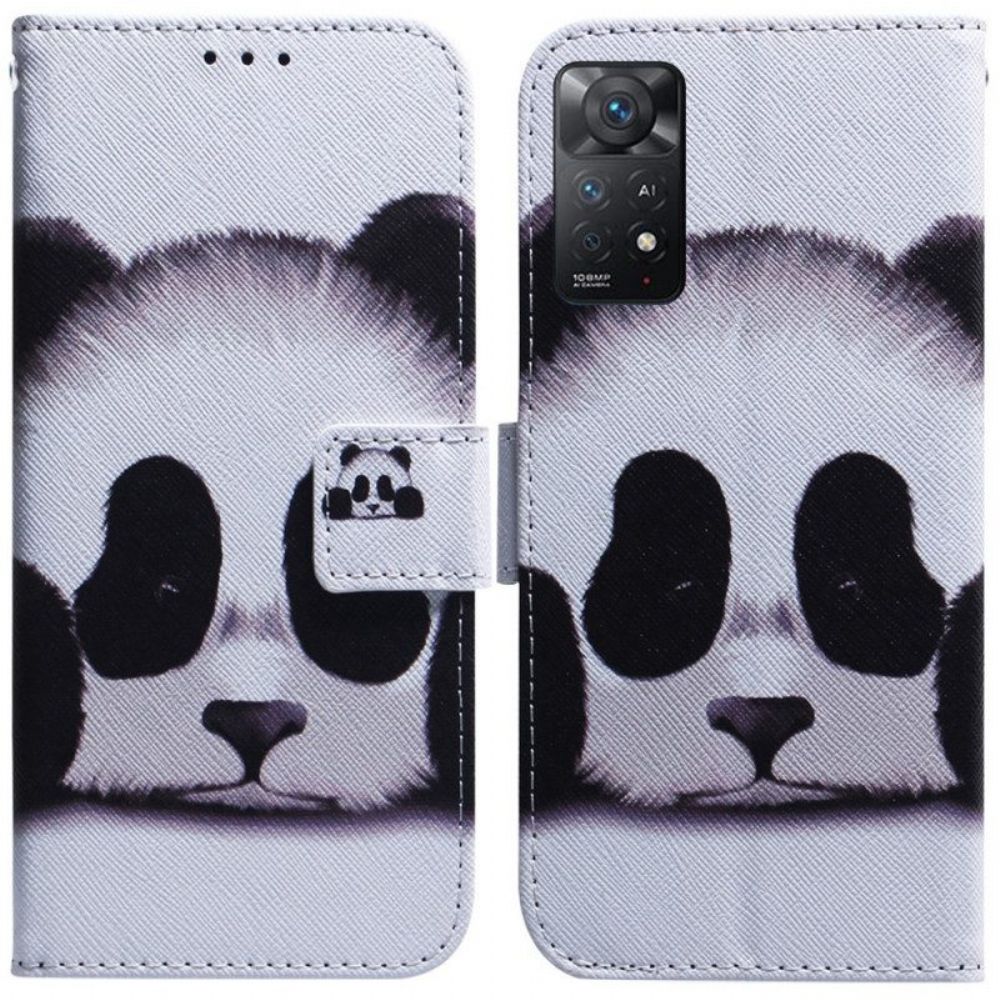 Leren Hoesje voor Xiaomi Redmi Note 11 Pro / 11 Pro 5G Panda Gezicht