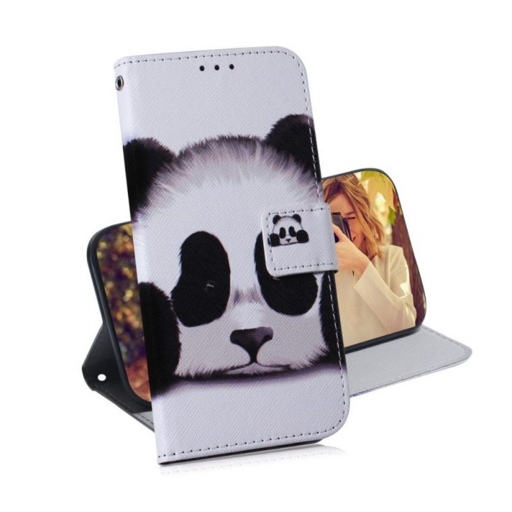 Leren Hoesje voor Xiaomi Redmi Note 11 Pro / 11 Pro 5G Panda Gezicht