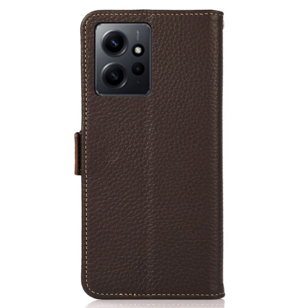 Leren Hoesje voor Xiaomi Redmi Note 12 4G Lychee Leer Khazneh Rfid