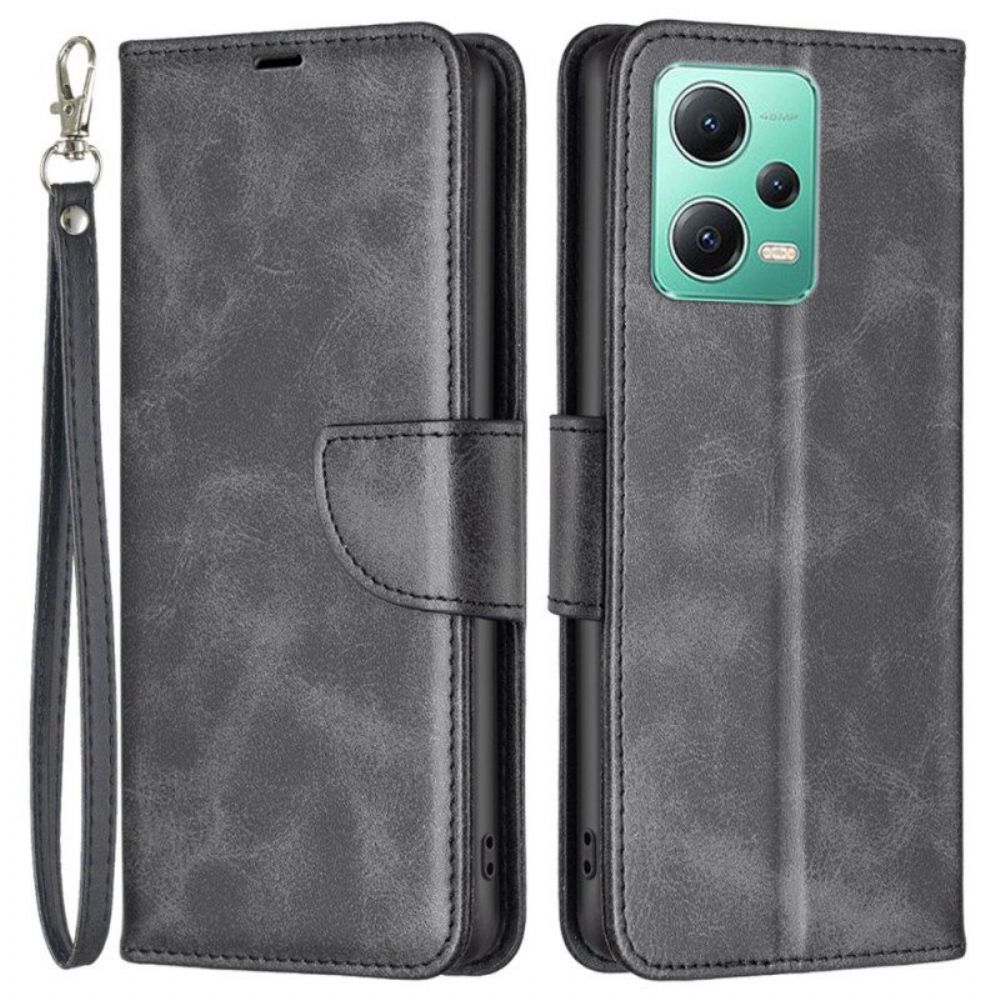 Leren Hoesje voor Xiaomi Redmi Note 12 5G Schuine Sluiting