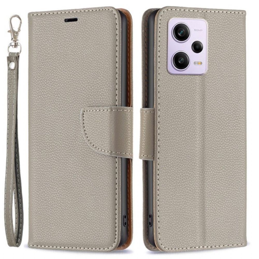 Leren Hoesje voor Xiaomi Redmi Note 12 Pro Met Ketting Schuine Riemsluiting