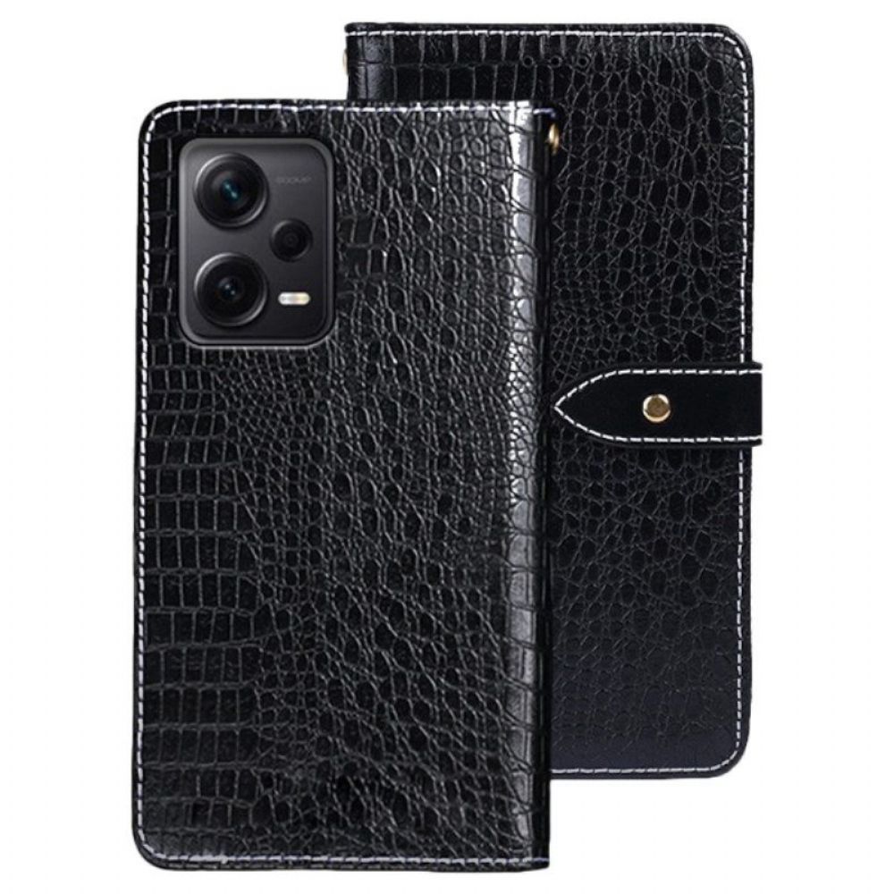 Leren Hoesje voor Xiaomi Redmi Note 12 Pro Plus Idewei Krokodil