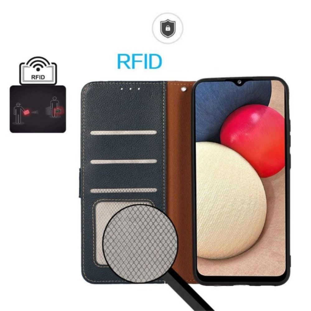 Leren Hoesje voor Xiaomi Redmi Note 12 Pro Plus Lychee-stijl Rfid Khazneh