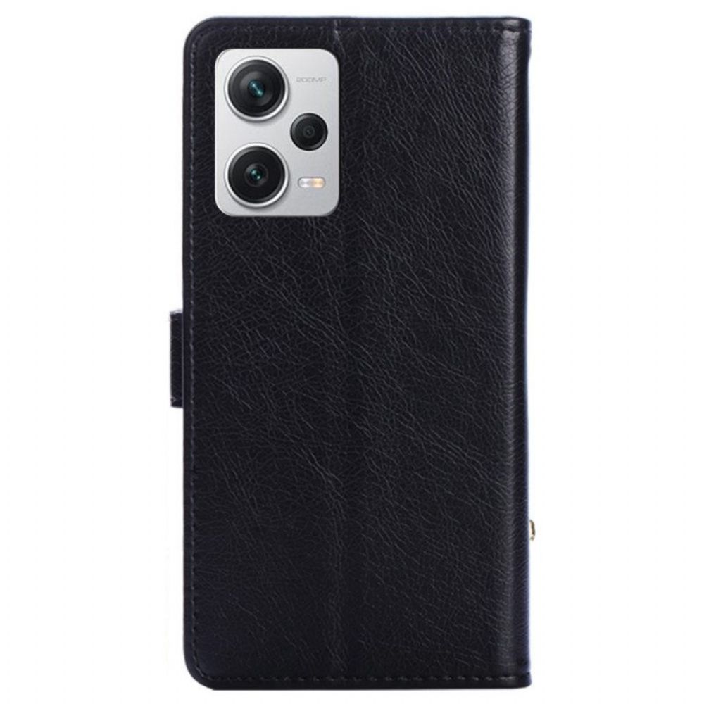 Leren Hoesje voor Xiaomi Redmi Note 12 Pro Plus Portemonnee Met Ritssluiting