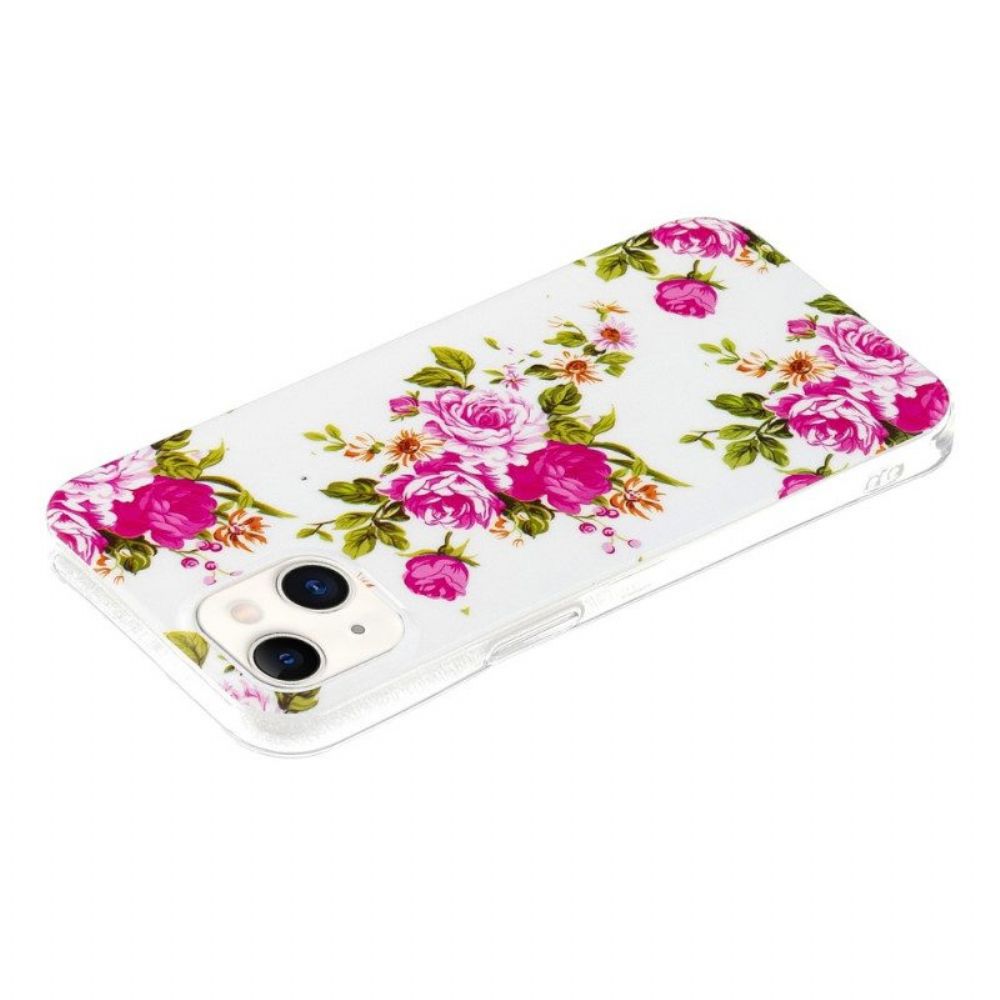 Telefoonhoesje voor iPhone 15 Plus Fluorescerende Bloemen