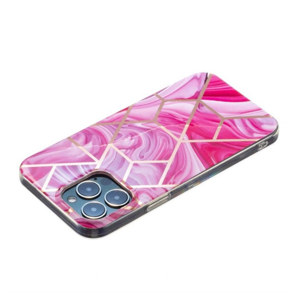 Telefoonhoesje voor iPhone 15 Pro Geometrisch Marmer