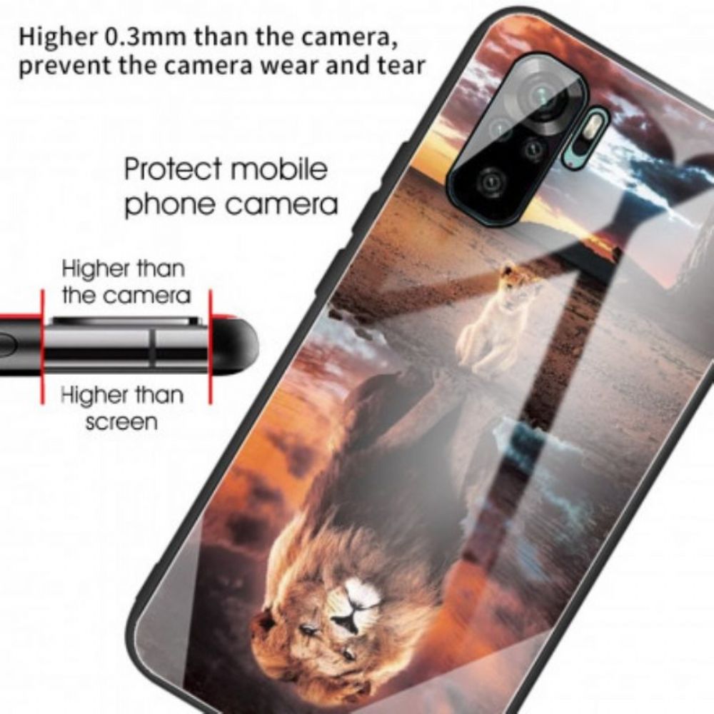 Telefoonhoesje voor Poco M5s Lion Cub's Dream Gehard Glas