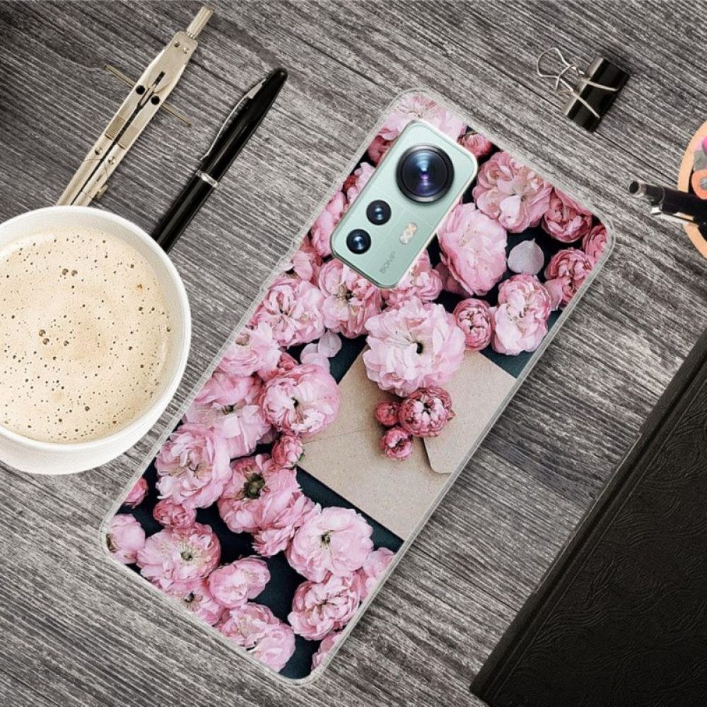 Telefoonhoesje voor Xiaomi 12 / 12X Siliconen Bloemen