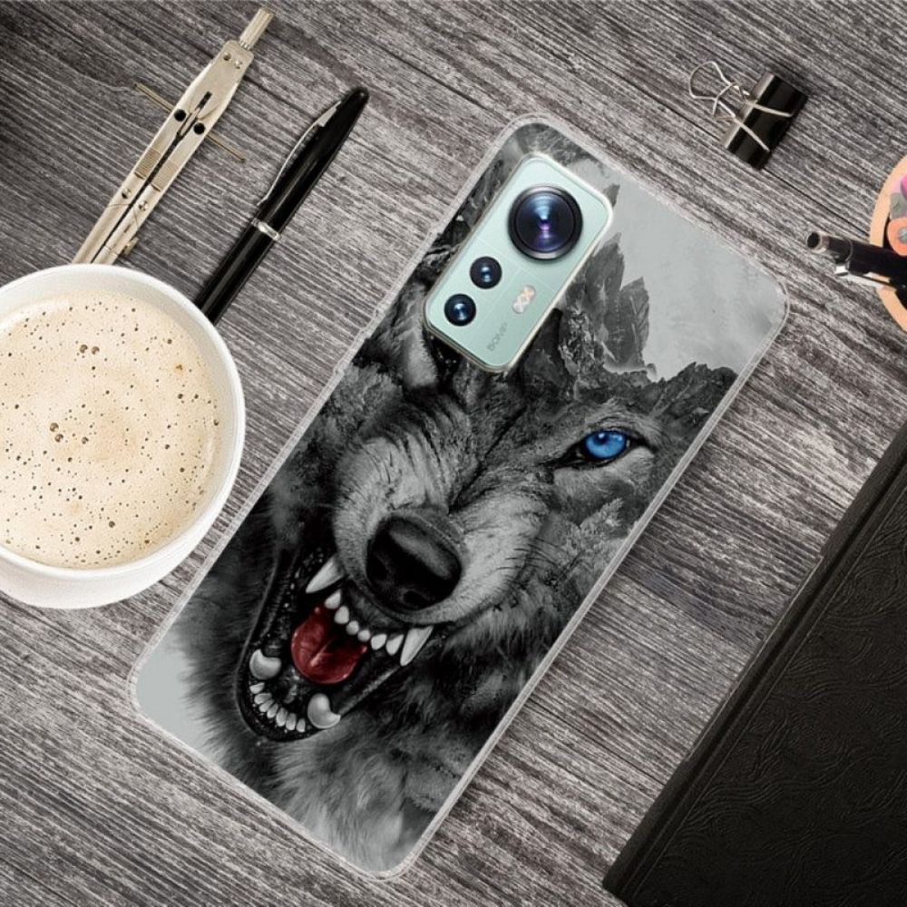 Telefoonhoesje voor Xiaomi 12 / 12X Siliconen Wilde Wolf