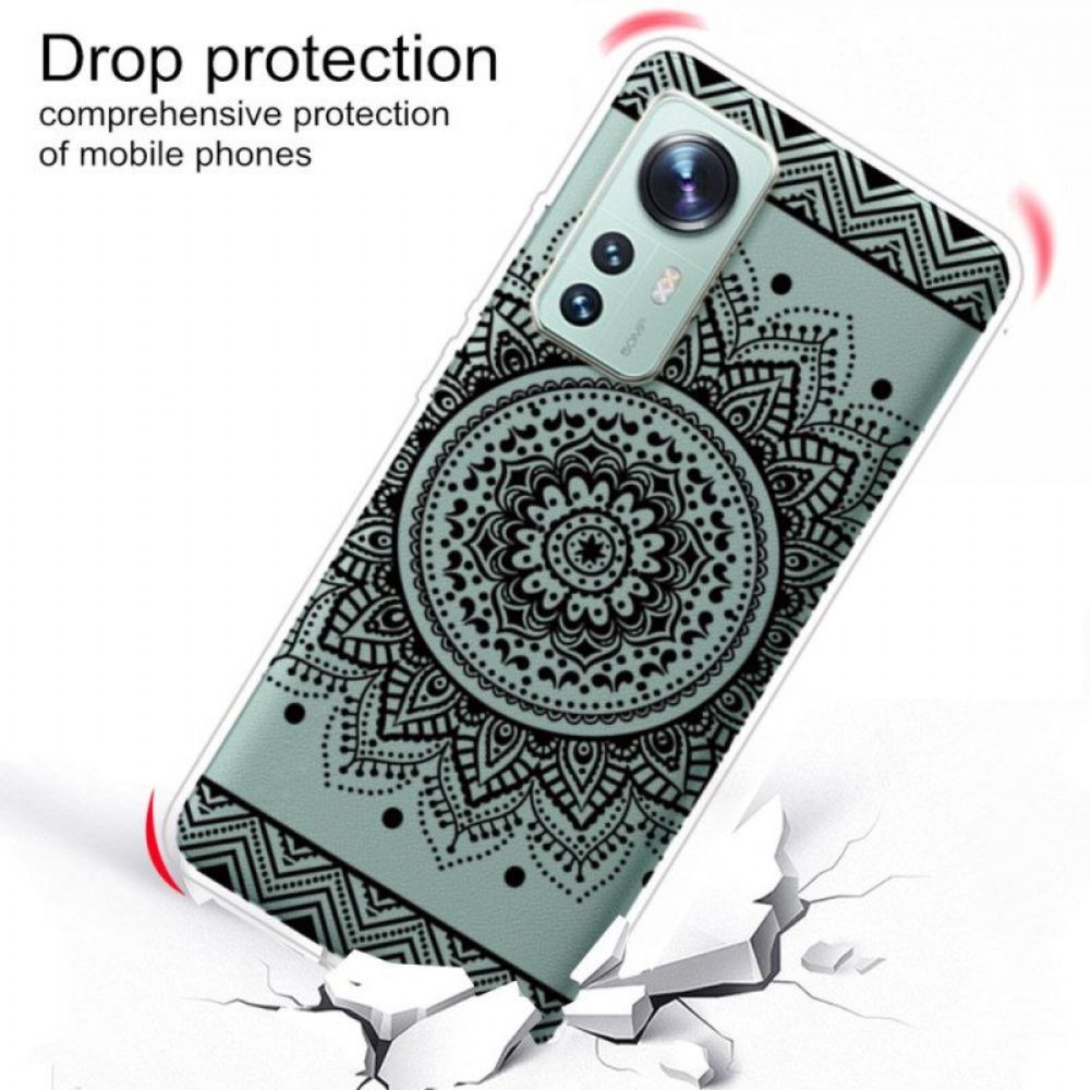 Telefoonhoesje voor Xiaomi 12 Pro Siliconen Mandala Zwart