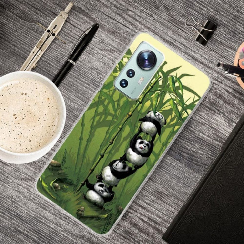 Telefoonhoesje voor Xiaomi 12 Pro Siliconen Stelletje Panda's