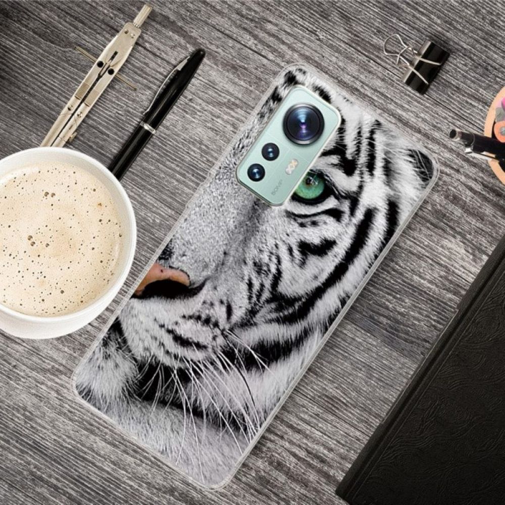 Telefoonhoesje voor Xiaomi 12 Pro Witte Tijger