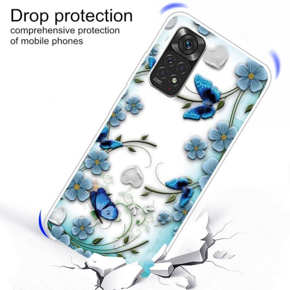 Telefoonhoesje voor Xiaomi Redmi Note 11 Pro / 11 Pro 5G Retro Vlinders En Bloemen